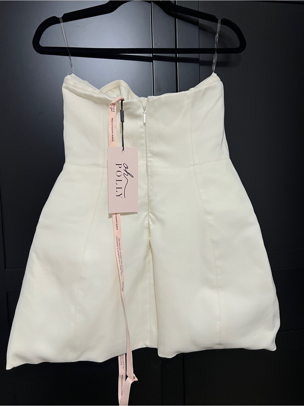 Oh Polly Ivory Strapless Sculpted Bust Mini Dress - Picture 10 of 11
